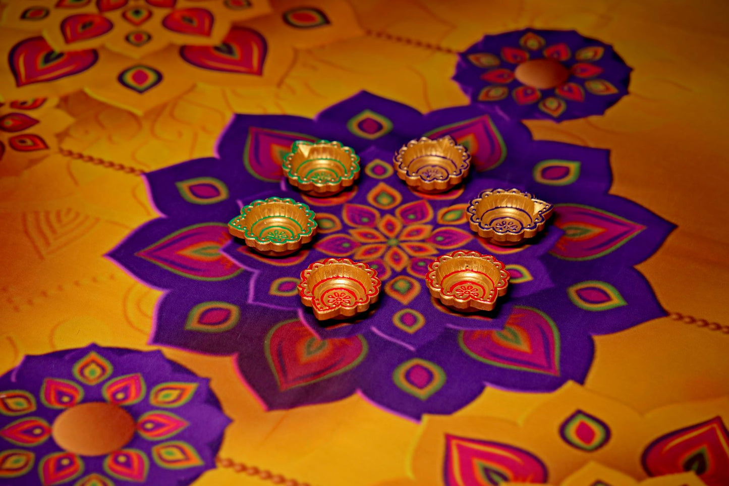 HandPainted Terracotta Diyas Set of 12