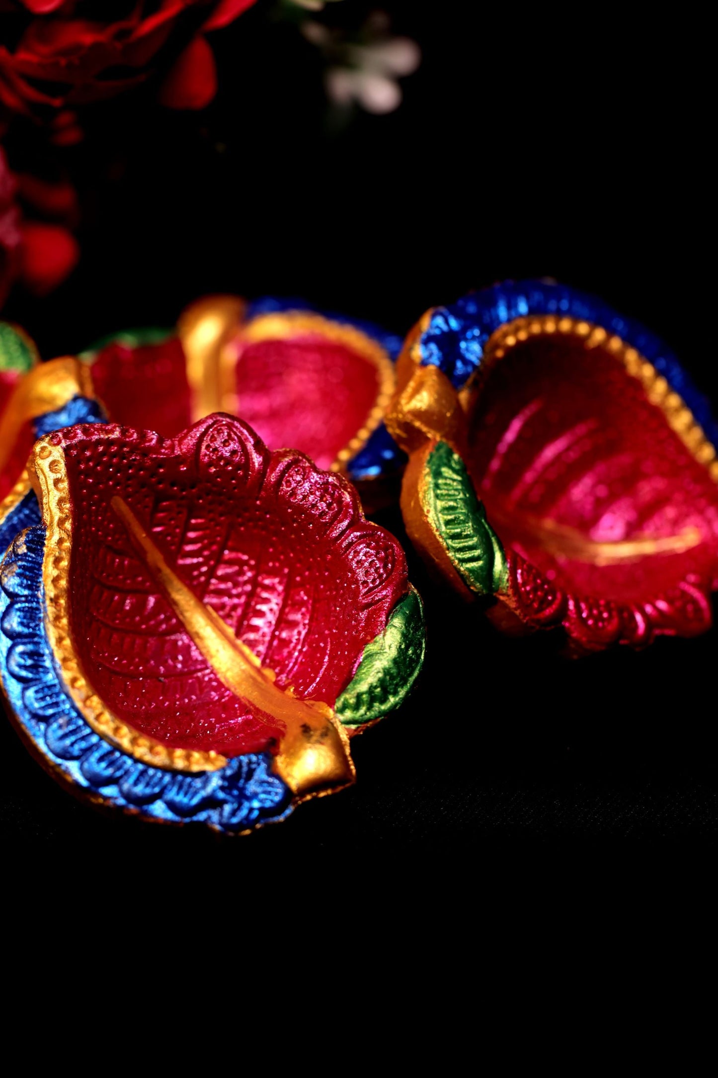HandPainted Terracotta Diyas Set of 12