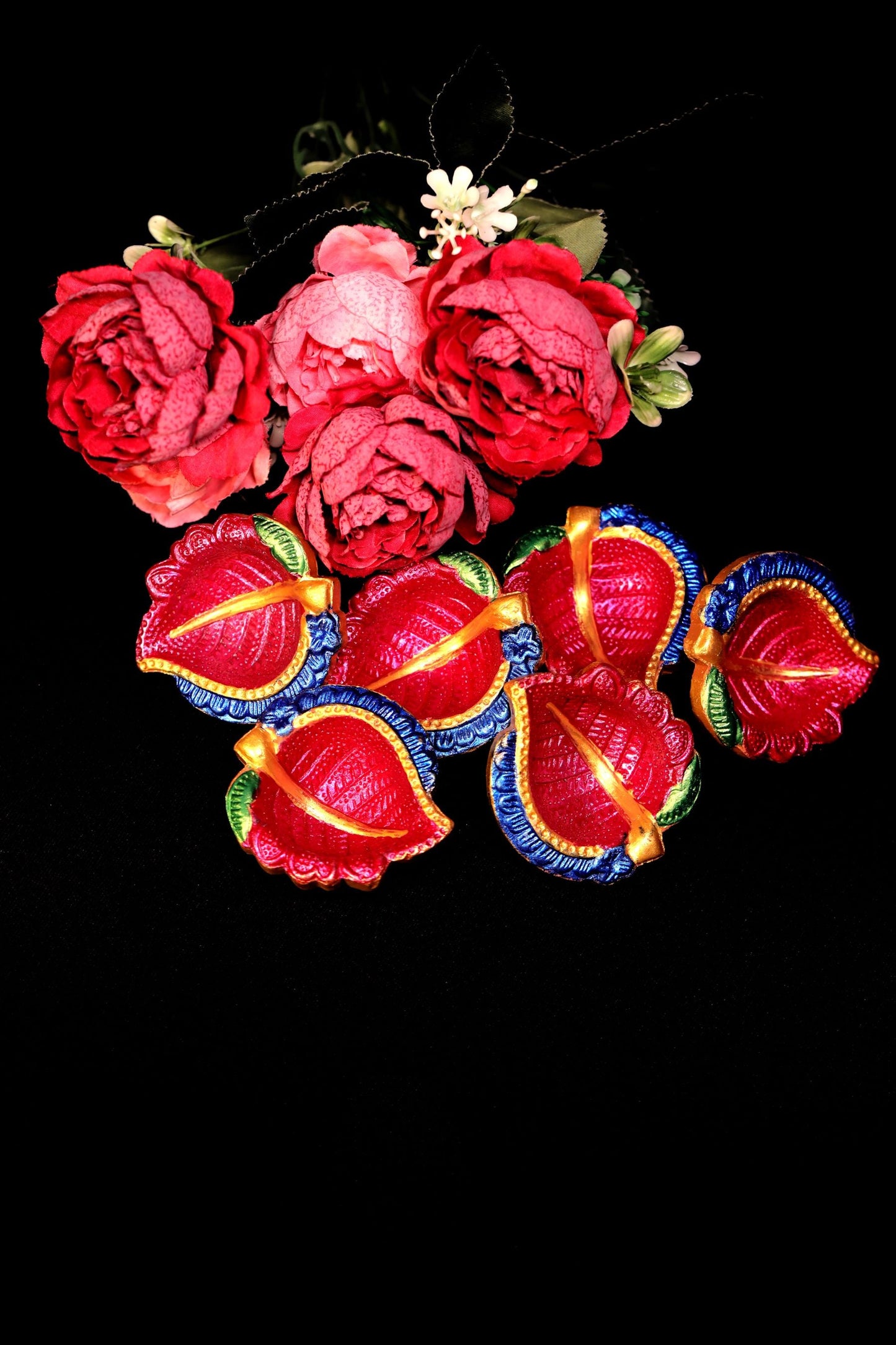 HandPainted Terracotta Diyas Set of 12