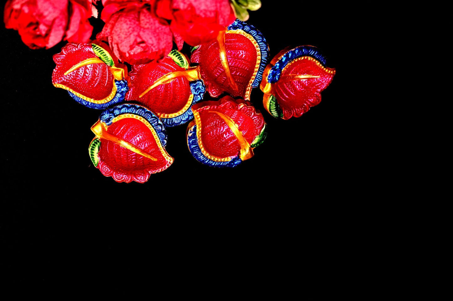 HandPainted Terracotta Diyas Set of 12