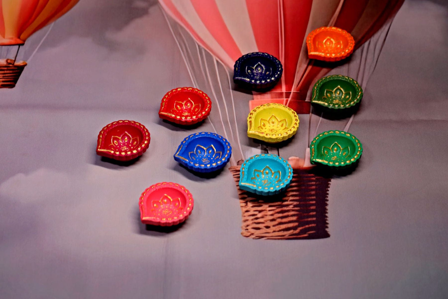 HandPainted Terracotta Diyas Set of 12