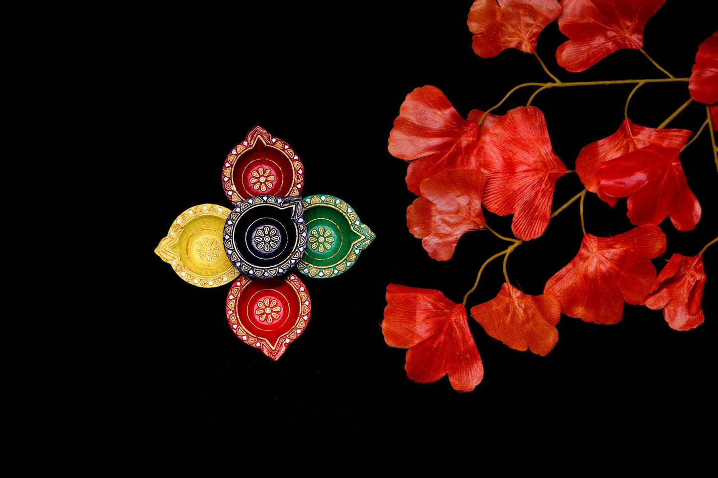 HandPainted Terracotta Diyas Set of 12