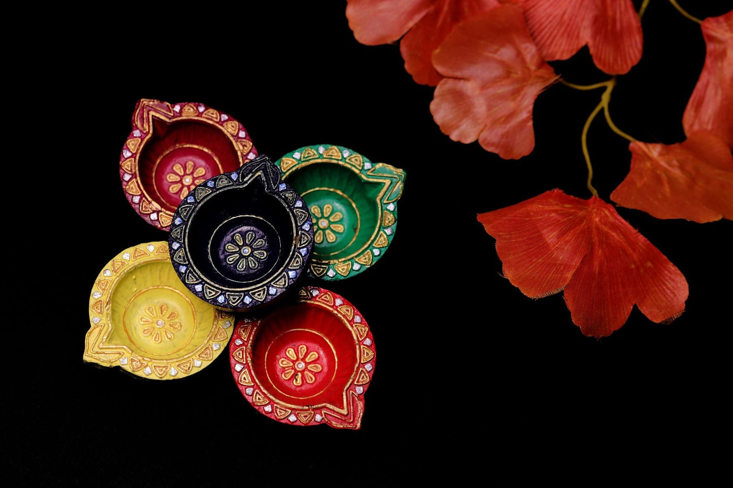 HandPainted Terracotta Diyas Set of 12
