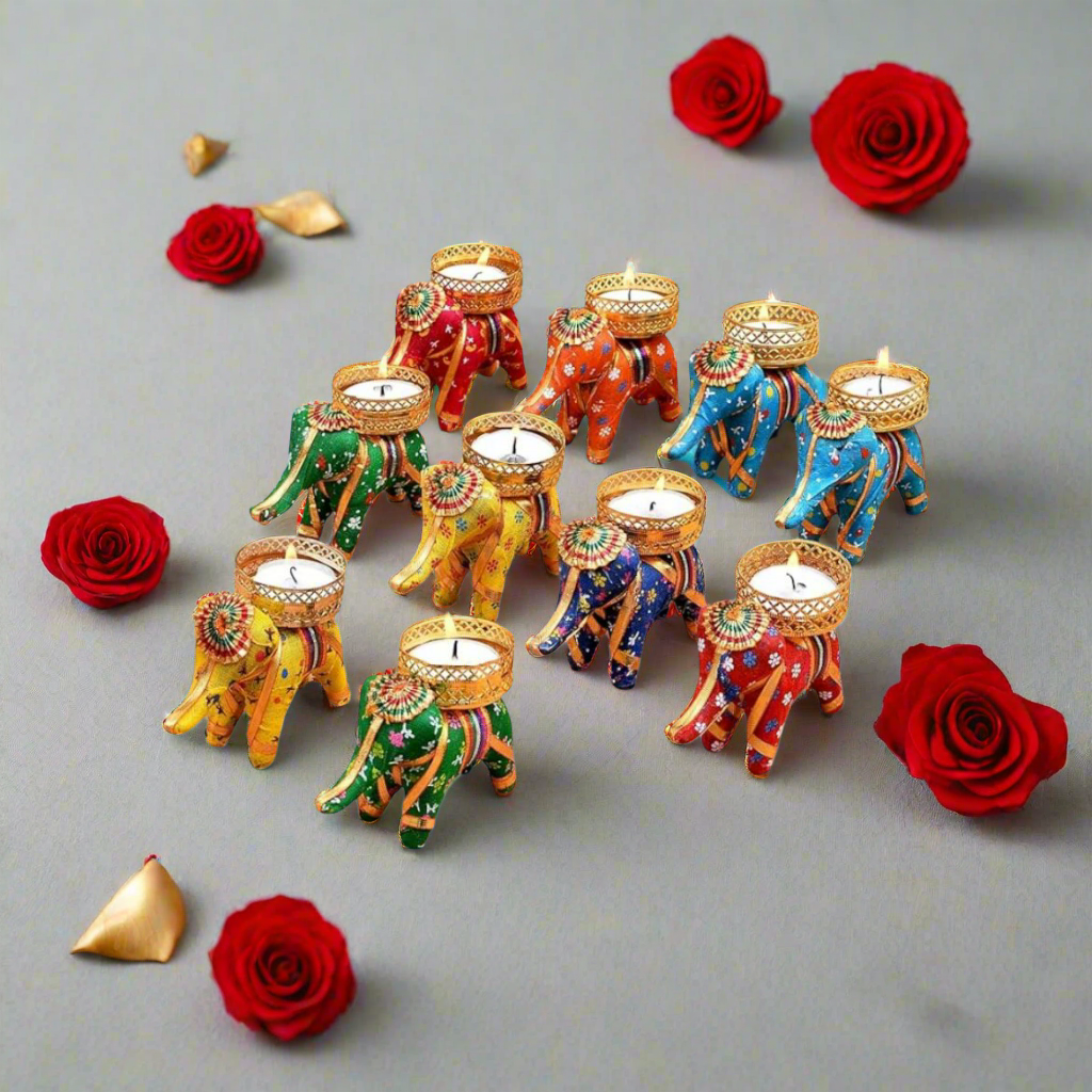 Elephant diya holder 12 pieces set πͺ