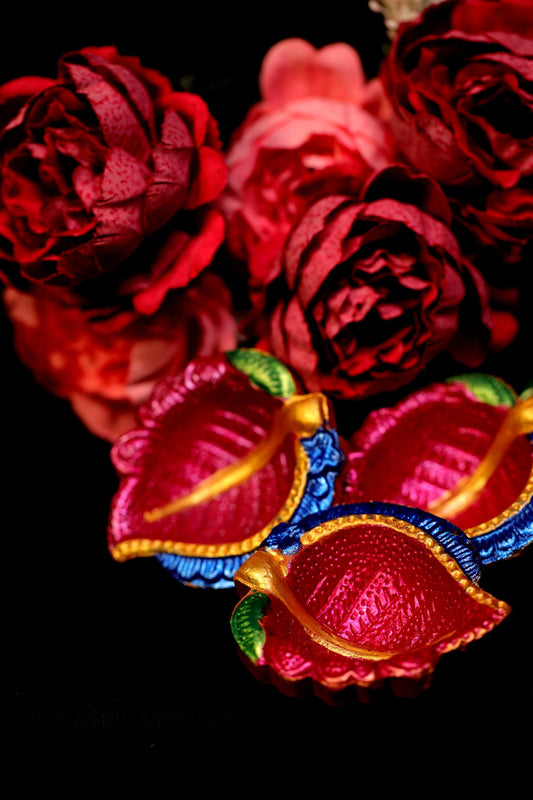 HandPainted Terracotta Diyas Set of 12