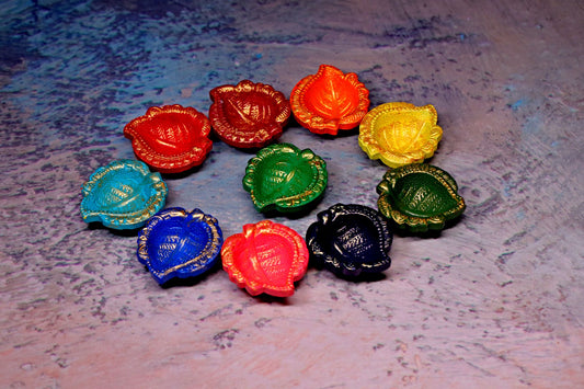 HandPainted Terracotta Diyas Set of 12