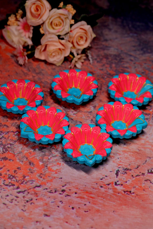HandPainted Terracotta Diyas Set of 12